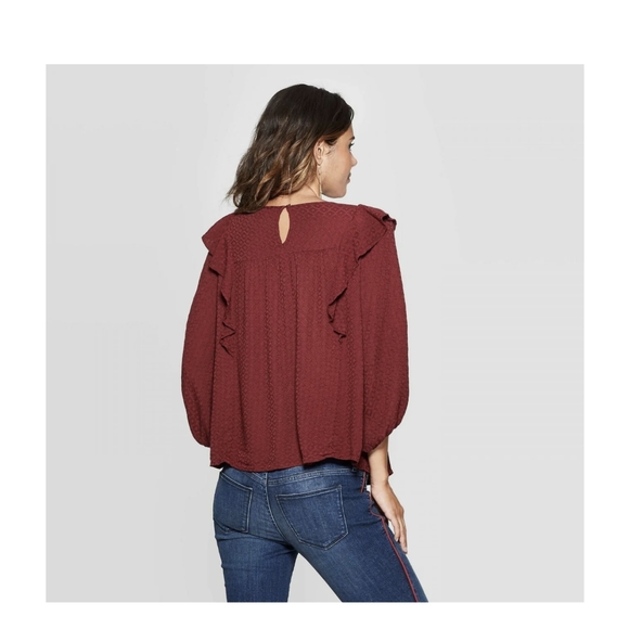 Universal Thread Maroon Ruffle Too - Picture 2 of 4